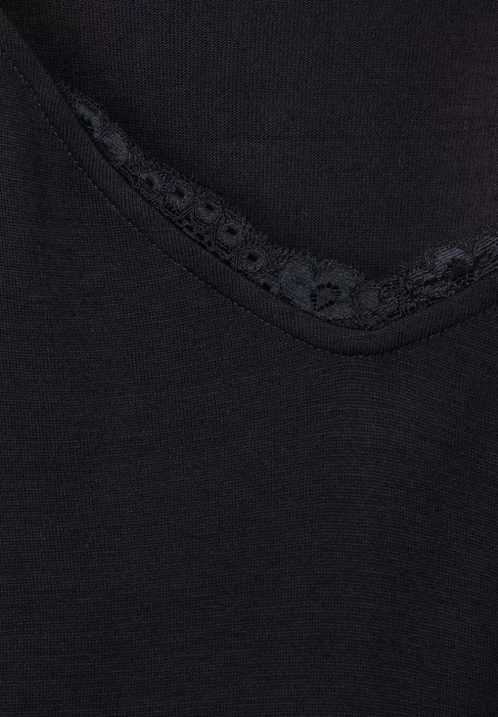 V-Neck Shirt Mit Spitze
