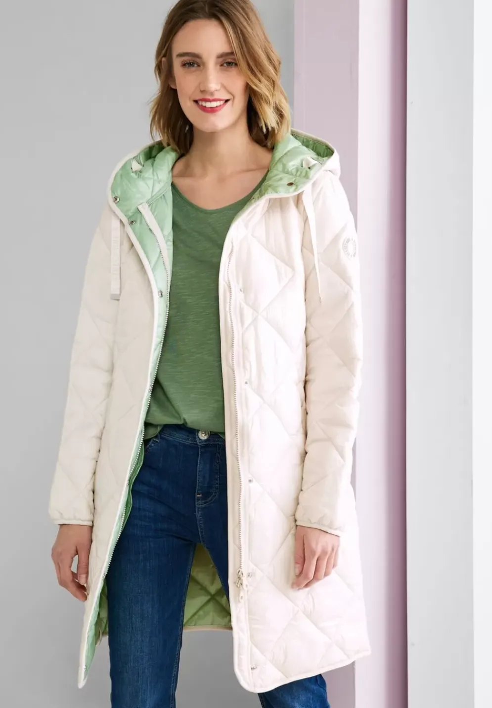 Voluminose Stepp-Longjacke
