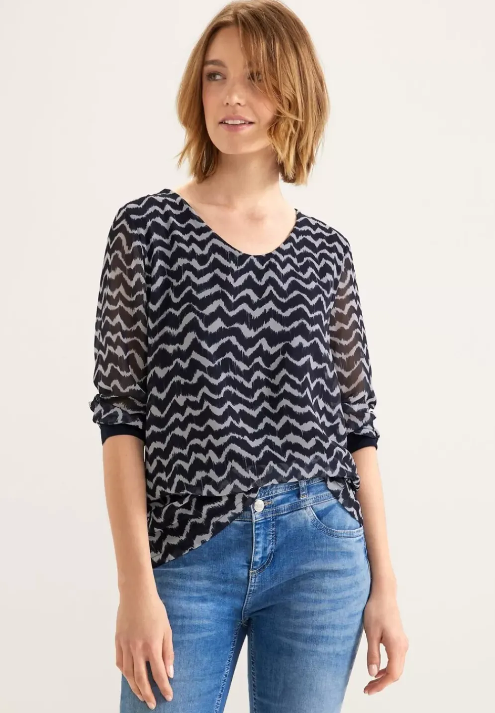 Zick Zack Chiffon Shirt