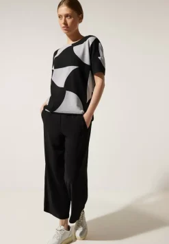 Zweifarbiges Big Print Shirt