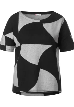 Zweifarbiges Big Print Shirt